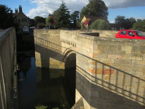 The stone bridge between Huntingdon and Godmanchester.  Built in 1332, now open to cars!