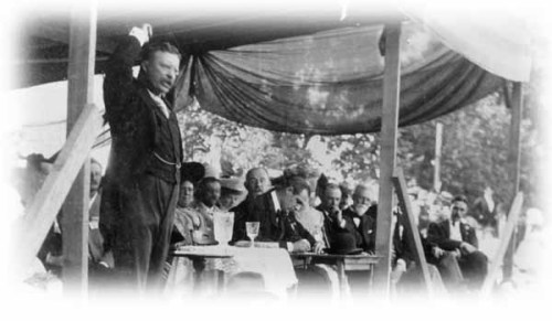 President Theodore Roosevelt at Huntington's 250th Anniversary celebration.