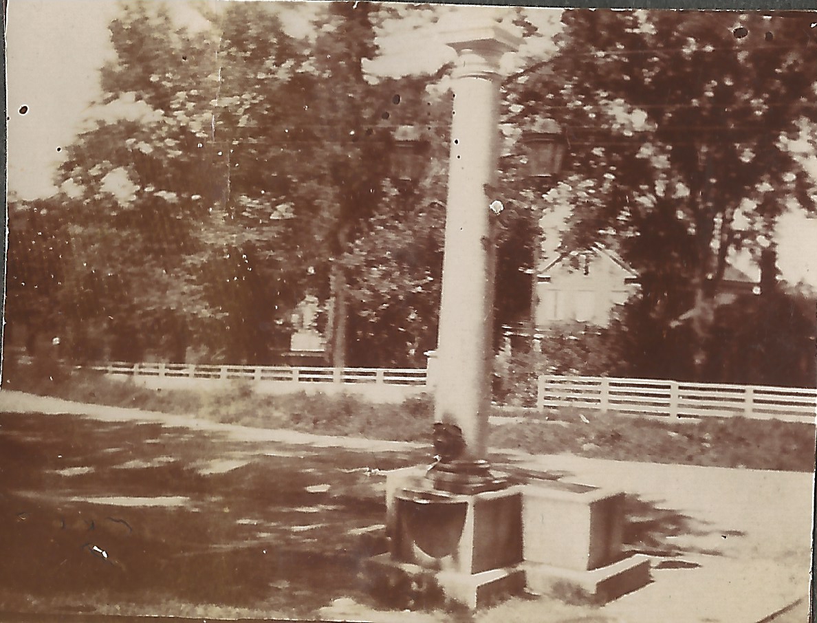 The south side of the monument showing the drinking fountain for people.