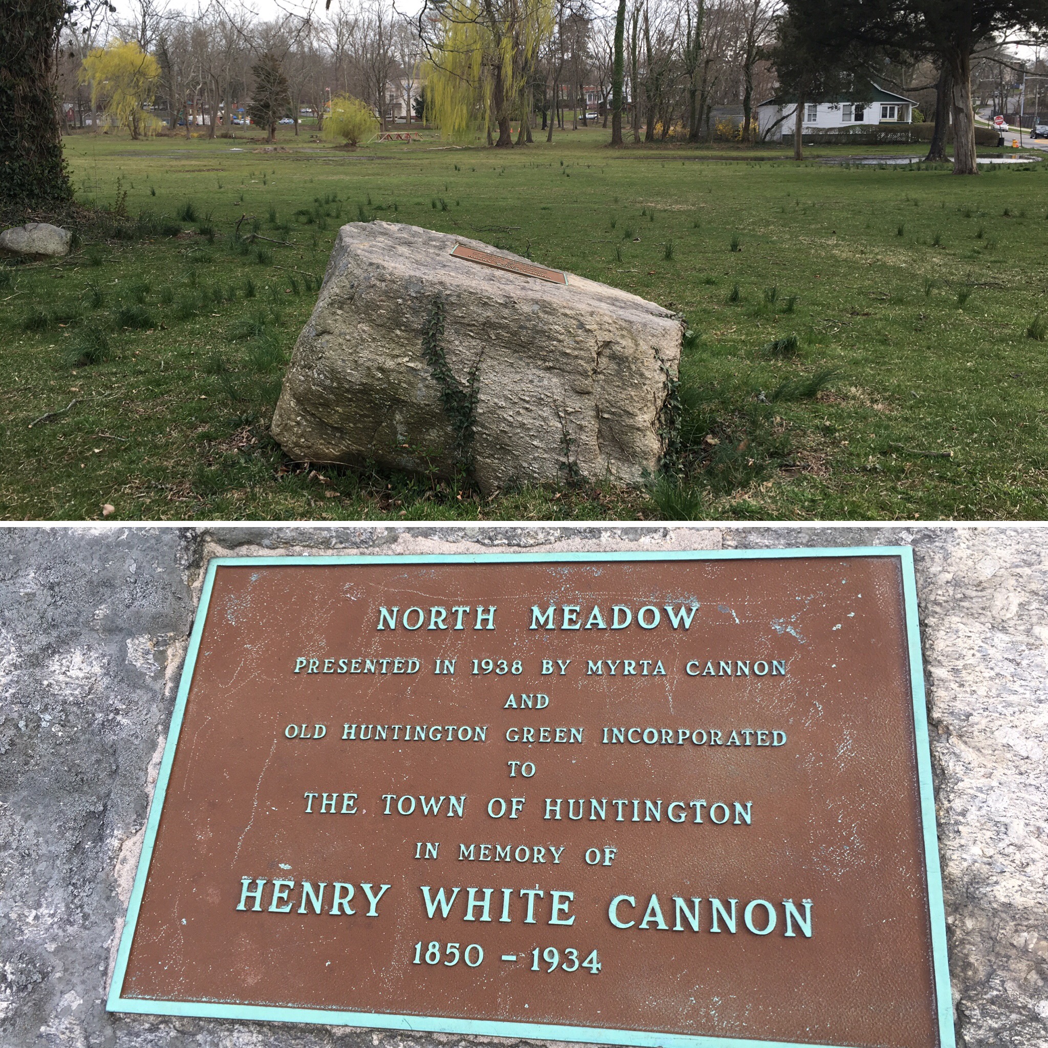 On the North Meadow adjacent to the Village Green is a memorial to the man who helped expand the open space in the heart of the Town Spot.